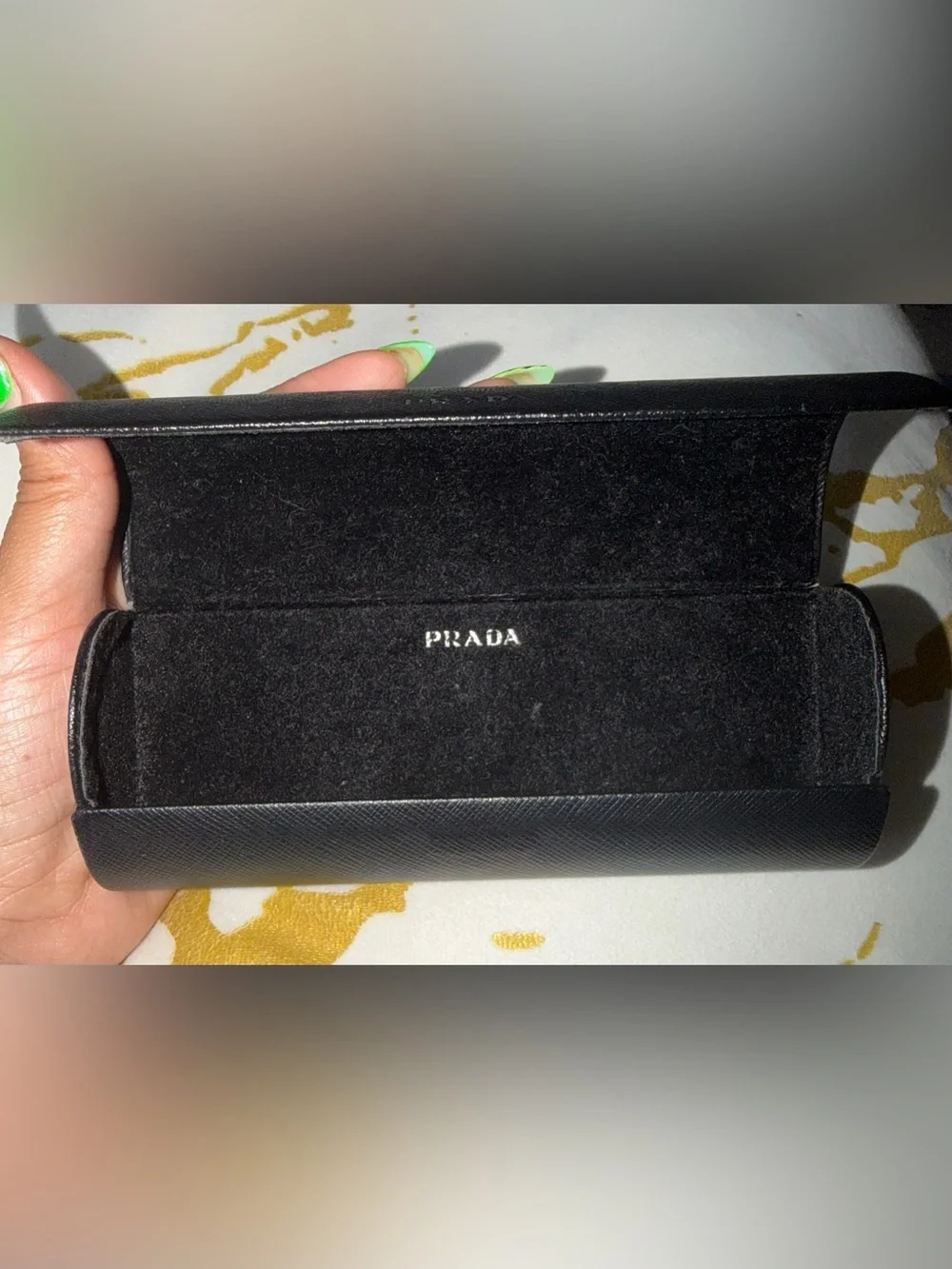 Prada Black Saffiano Leather Glasses Case